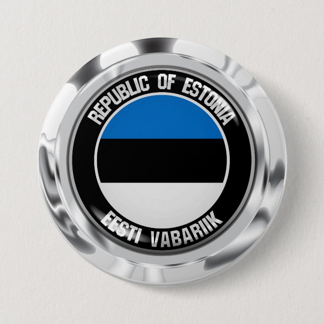 Estonia Round Emblem 7.5 Cm Round Badge (Front)