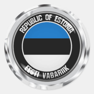 Estonia Round Emblem Classic Round Sticker