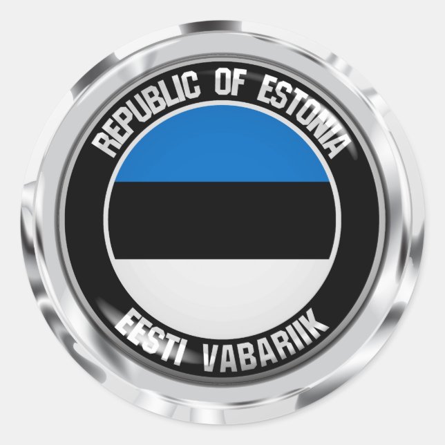 Estonia Round Emblem Classic Round Sticker (Front)