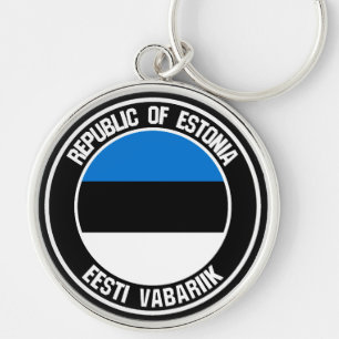 Estonia Round Emblem Key Ring
