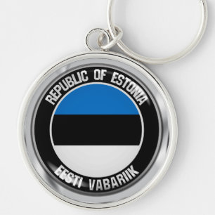Estonia Round Emblem Key Ring