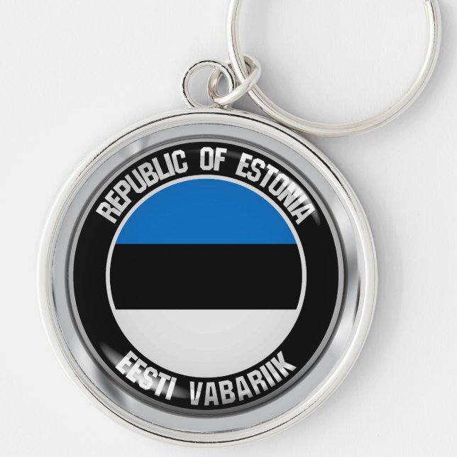 Estonia Round Emblem Key Ring (Front)