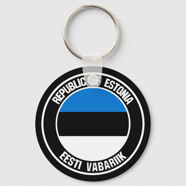 Estonia Round Emblem Key Ring (Front)