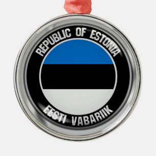 Estonia Round Emblem Metal Ornament