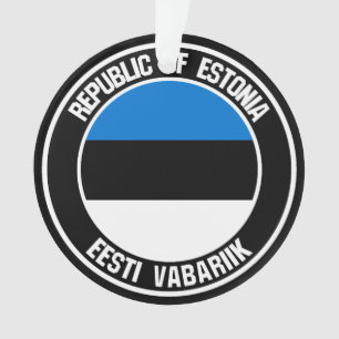 Estonia Round Emblem Ornament
