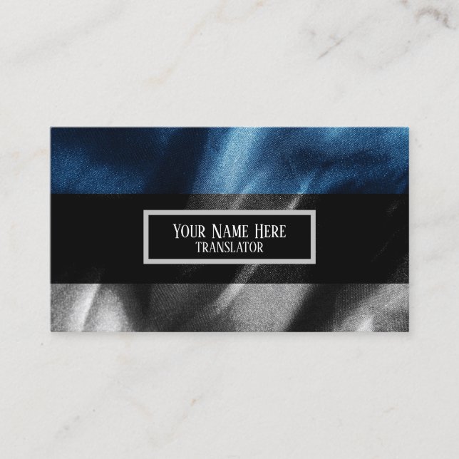 Estonia silk flag business card (Front)