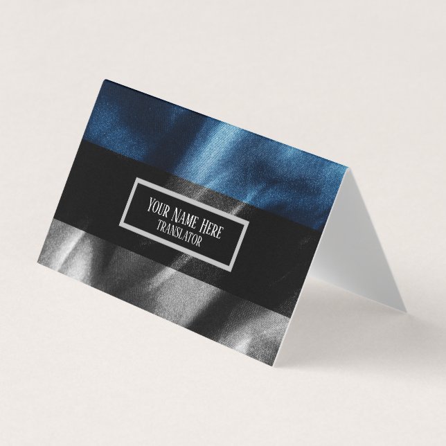 Estonia silk flag business card (Front)