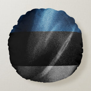 Estonia silk flag round cushion