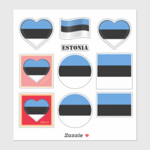 Estonia stickers & Estonian Flag, Heart /sports