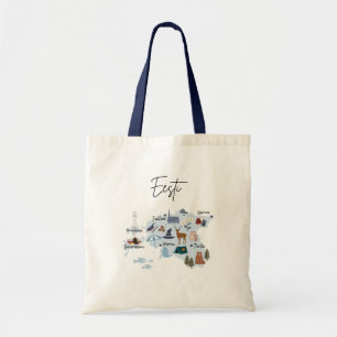 Estonia travel map (One side print) Tote Bag