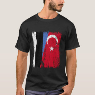 Estonia Turkey Half Flag Turkiye Estonian Turkish  T-Shirt