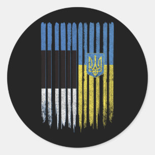 Estonia Ukraine Estonian Ukrainian Flag Classic Round Sticker