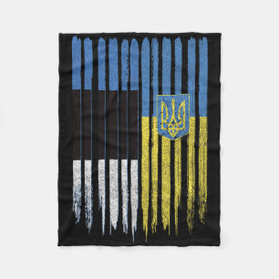 Estonia Ukraine Estonian Ukrainian Flag Fleece Blanket
