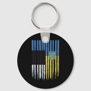 Estonia Ukraine Estonian Ukrainian Flag  Key Ring