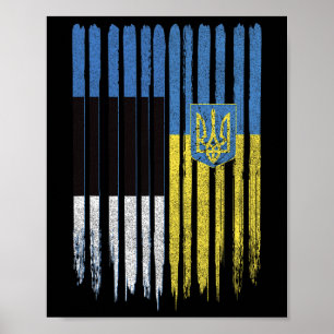 Estonia Ukraine Estonian Ukrainian Flag  Poster