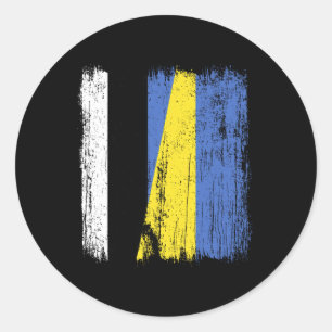 Estonia Ukraine Half Flag Estonian Ukrainian Herit Classic Round Sticker