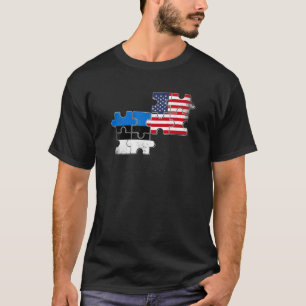 Estonia USA Estonian American Flag T-Shirt