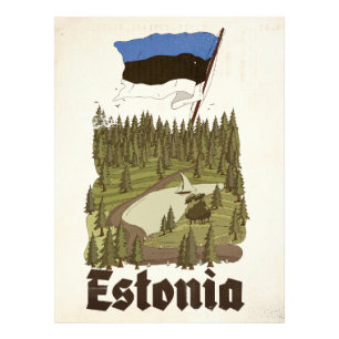 Estonia Vintage Travel Poster