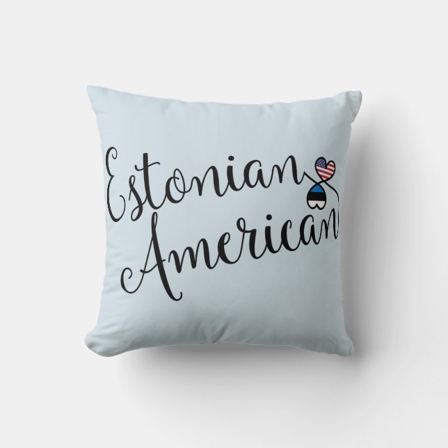 Estonian American Entwined Hearts Throw Cushion (Front)