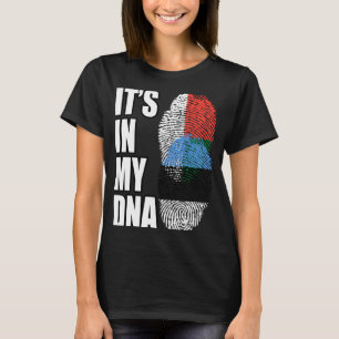 Estonian And Malagasy Mix DNA Heritage Flag T-Shirt