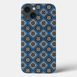 Estonian Blue Black and White Mitten Pattern Case- iPhone 13 Case
