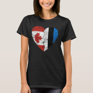 Estonian Canadian Flags Heart Canada Estonia Roots T-Shirt
