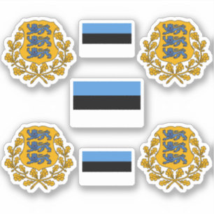 Estonian coat of arms and flag Sticker