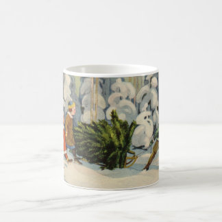 Estonian Family Fetching Christmas Tree. Coffee Mug