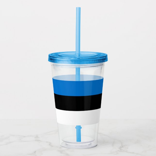 Estonian flag acrylic tumbler (Front)