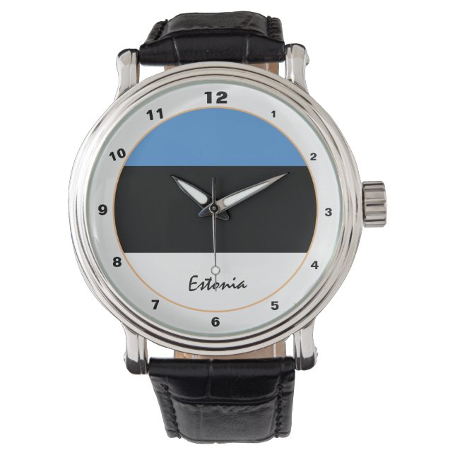 Estonian Flag & Estonia trendy fashion /design Watch (Front)