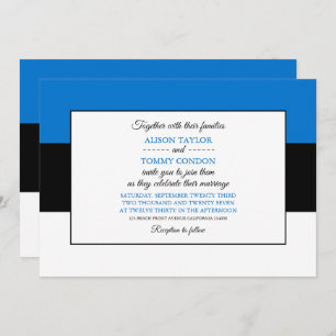 Estonian Flag, Flag of Estonia Wedding Invitation