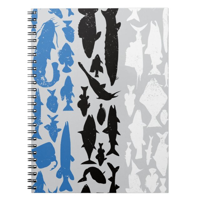 Estonian Flag Made of Fish – Fishing Design Notebook (Front)