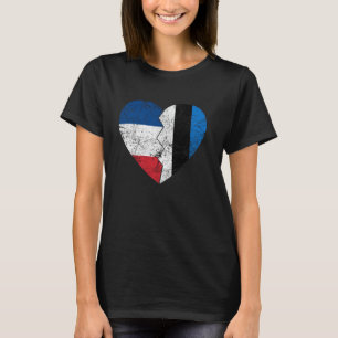 Estonian French Flags Heart France Estonia Roots T-Shirt