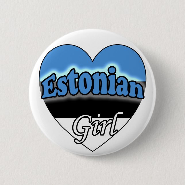 Estonian Girl 6 Cm Round Badge (Front)