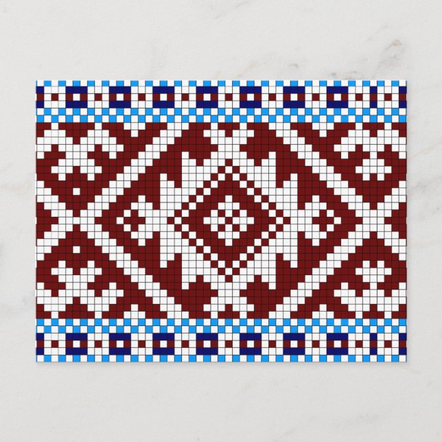 Estonian Pick-Up Woven Belt Pattern Postcard (Front)