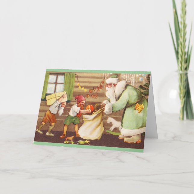 Estonian Santa Claus + Elves Christmas Card (Front)