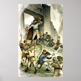 Estonian Viking Battle - Watercolour Poster