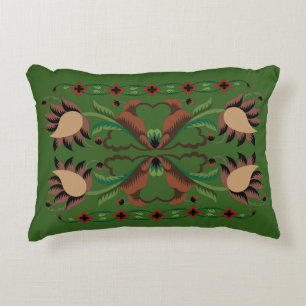 Estonian vintage folk art floral design decorative cushion