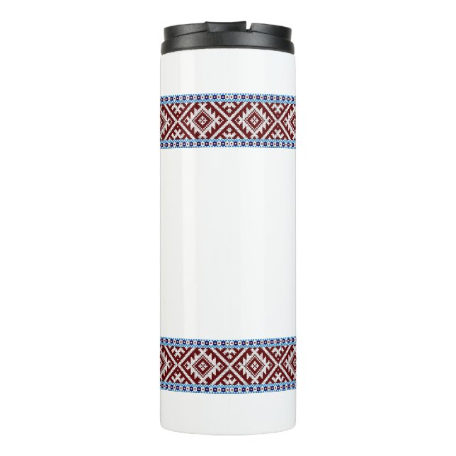 Estonian Woven Two Stripes Järva-Jaani Belts Thermal Tumbler (Back)