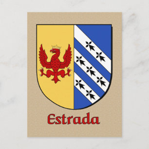Estrada Family Heraldic Shield Postcard