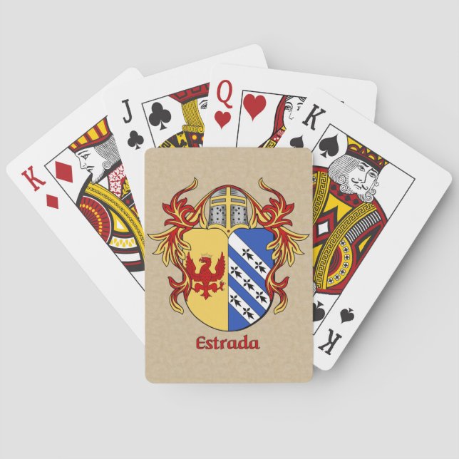 Estrada Heraldic Shield with Mantling Playing Cards (Back)