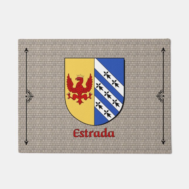 Estrada Historical Shield on Cobblestone Doormat (Front)