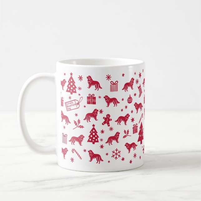 Estrela Mountain Dog Christmas Design Coffee Mug (Left)