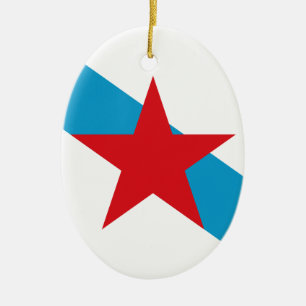 Estreleira - Bandera Independentista Gallega Ceramic Tree Decoration