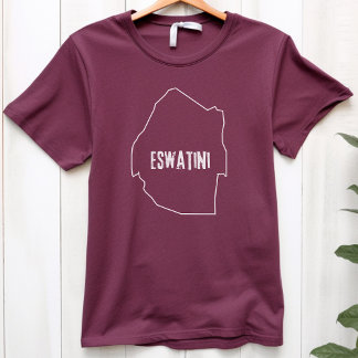 Eswatini Country Map Outline Swaziland Swazi Line T-Shirt