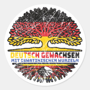 Eswatini Eswatinisch Deutsch Deutschland Baum Classic Round Sticker