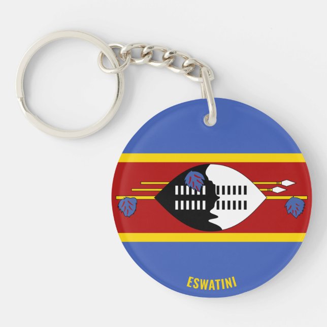 Eswatini Flag Charming Patriotic Keychain (Front)