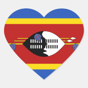 Eswatini Flag Heart Sticker