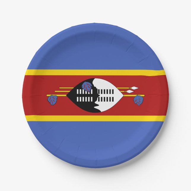Eswatini Flag Paper Plate (Front)