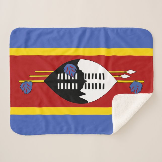 Eswatini Flag Sherpa Blanket (Front (Horizontal))